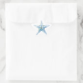 Blue Watercolor Starfish Coastal Wedding Stickers (Tasche)