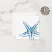Blue Watercolor Starfish Mini-Karte Mitteilungskarte (Vorderseite/Rückseite Beispiel)