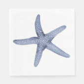 Blue Watercolor Starfish Nautic Party Napkin Serviette (Vorderseite)