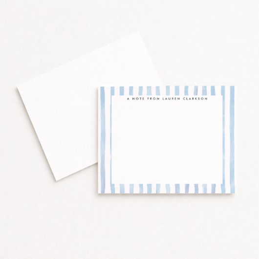 Blue Watercolor Striped Stationery Note Card Einladung
