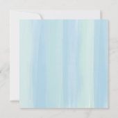 Blue Watercolor Stripes Baby Dusche Einladung (Rückseite)