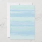 Blue Watercolor Stripes Baby Dusche Einladung (Rückseite)