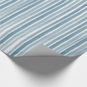 Blue Watercolor Stripes Baby Dusche Geschenkpapier (Ecke)