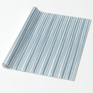 Blue Watercolor Stripes Baby Dusche Geschenkpapier