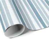 Blue Watercolor Stripes Baby Dusche Geschenkpapier (Rolleneckpunkt)