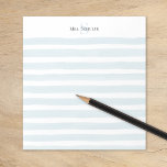Blue Watercolor Stripes Teacher Name Monogram Notizblock<br><div class="desc">Personalisiertes Notizblock mit einem eigenen Monogramm-Initial und Namenskopf über einem hellblauen Aquarellhintergrund. Ideal für Lehrergeschenke oder Personal Schreibwaren für Ihr Zuhause-Büro! Verwenden Sie die Entwurfswerkzeuge,  um die Textfarben und Schriftartes zu ändern oder Ihr Design weiter anzupassen.</div>