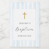 Blue Watercolor Stripes Wine Label Weinetikett (Einzelnes Label)