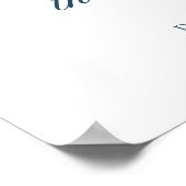 Blue Watercolor Style Weihnachtsbaum mit Ornament Poster (Ecke)