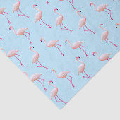 Blue Watercolor Summer Flamingo Pattern Seidenpapier (Ausschnitt)