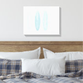 Blue Watercolor Surfboards Canvas Print Leinwanddruck (Insitu (Schlafzimmer))