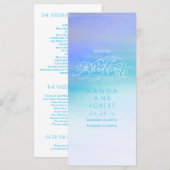Blue Watercolor Swash Moderne Hochzeitsprogramme Programm (Vorne/Hinten)