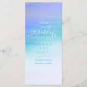 Blue Watercolor Swash Moderne Hochzeitsprogramme Programm (Vorderseite)