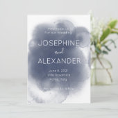 Blue Watercolor Theme Einladung (Stehend Vorderseite)