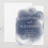 Blue Watercolor Theme Einladung (Vorne/Hinten)