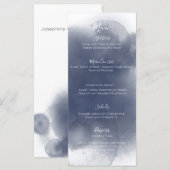 Blue Watercolor Theme Menükarte (Vorne/Hinten)