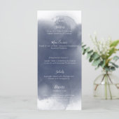 Blue Watercolor Theme Menükarte (Stehend Vorderseite)