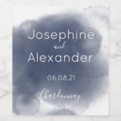 Blue Watercolor Theme Weinetikett (Einzelnes Label)