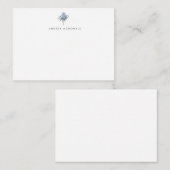 Blue Watercolor Thistle Geschenkkarte Mitteilungskarte (Vorne/Hinten)