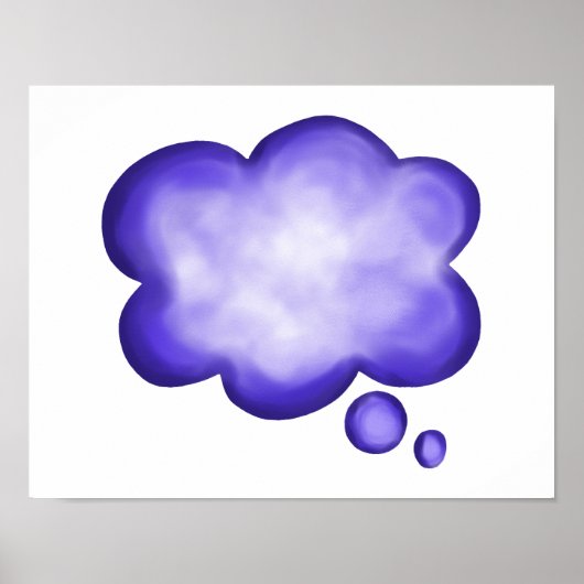 Blue Watercolor Thread Balloon Poster (Vorne)