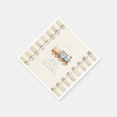 Blue Watercolor Train Baby Dusche Serviette (Ecke)