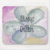 Blue Watercolor Traumwelt Blume Mousepad (Vorne)