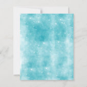 Blue Watercolor Tree Weihnachten Party Einladung (Rückseite)