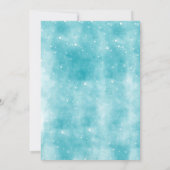 Blue Watercolor Tree Weihnachten Party Einladung (Rückseite)