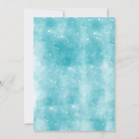 Blue Watercolor Tree Weihnachten Party Einladung (Rückseite)