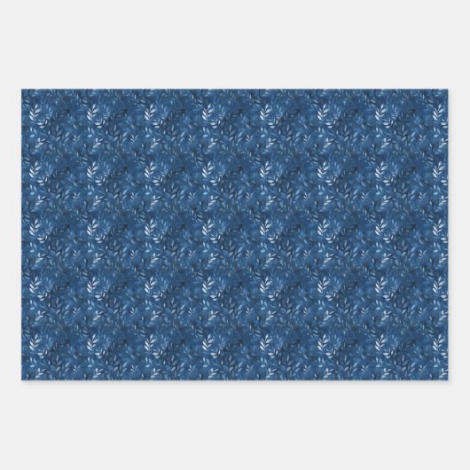 Blue Watercolor Trio Geschenkpapier Set (Vorderseite 3)