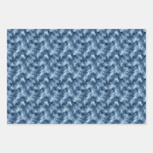 Blue Watercolor Trio Geschenkpapier Set (Vorderseite 2)