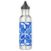 Blue Watercolor Tuscan Italienische Küche Edelstahlflasche (Links)