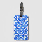 Blue Watercolor Tuscan Italienische Küche Gepäckanhänger (Vorderseite Vertikal)