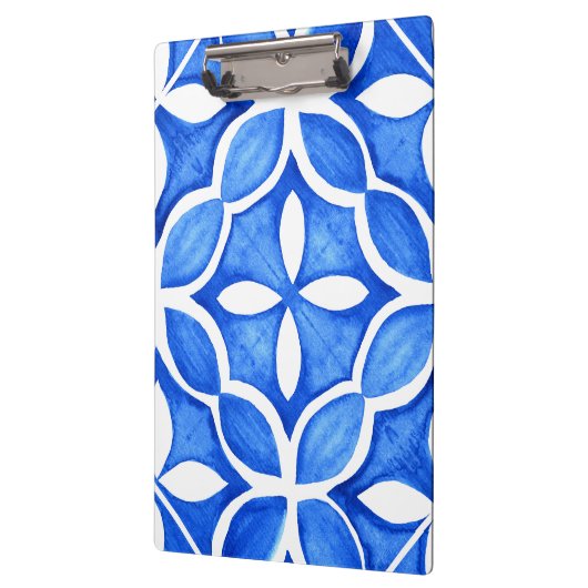 Blue Watercolor Tuscan Italienische Küche Klemmbrett (Links)