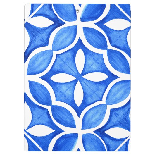 Blue Watercolor Tuscan Italienische Küche Klemmbrett (Rückseite)