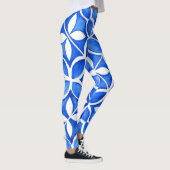 Blue Watercolor Tuscan Italienische Küche Leggings (Rechts)