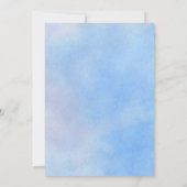 Blue Watercolor Twins Baby Dusche Einladung (Rückseite)