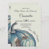 Blue Watercolor Unsere kleine Pumpkin Baby Dusche (Vorne/Hinten)