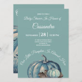 Blue Watercolor Unsere kleine Pumpkin Baby Dusche (Vorne/Hinten)