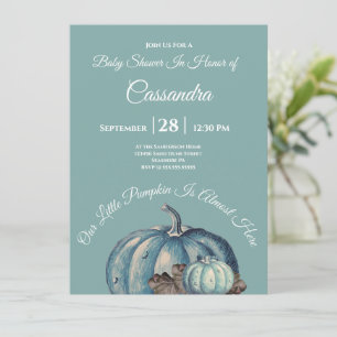 Blue Watercolor Unsere kleine Pumpkin Baby Dusche