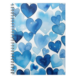 BLUE WATERCOLOR VALENTINE HEARDES NOTIZBLOCK