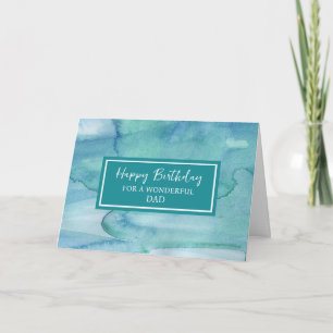 Blue Watercolor Vater Geburtstag Karte