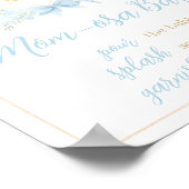 Blue Watercolor Wappen Baby Dusche Mama Osa Bar Poster (Ecke)