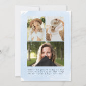 Blue Watercolor Wash 4 Foto Abschluss Ankündigung (Rückseite)