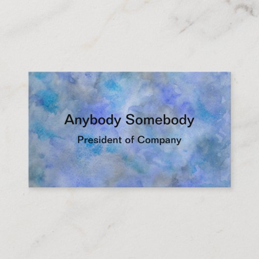 Blue Watercolor Wash Business Cards Visitenkarte (Vorderseite)