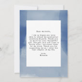 Blue Watercolor Wash Foto Abschluss Dankeskarte (Rückseite)