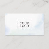 Blue Watercolor Wash Minimal-Logo-Visitenkarte Visitenkarte (Vorderseite)