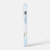 Blue Watercolor Wash Personalized Photo with Name iPhone Hülle (Linke Seite)