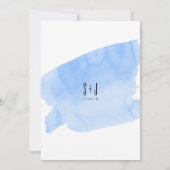 Blue Watercolor Wash Wedding Einladung (Rückseite)