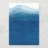 Blue Watercolor Wave Bar Wedding Menu Menükarte (Rückseite)