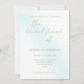 Blue Watercolor Wave Brautparty Einladung (Vorderseite)